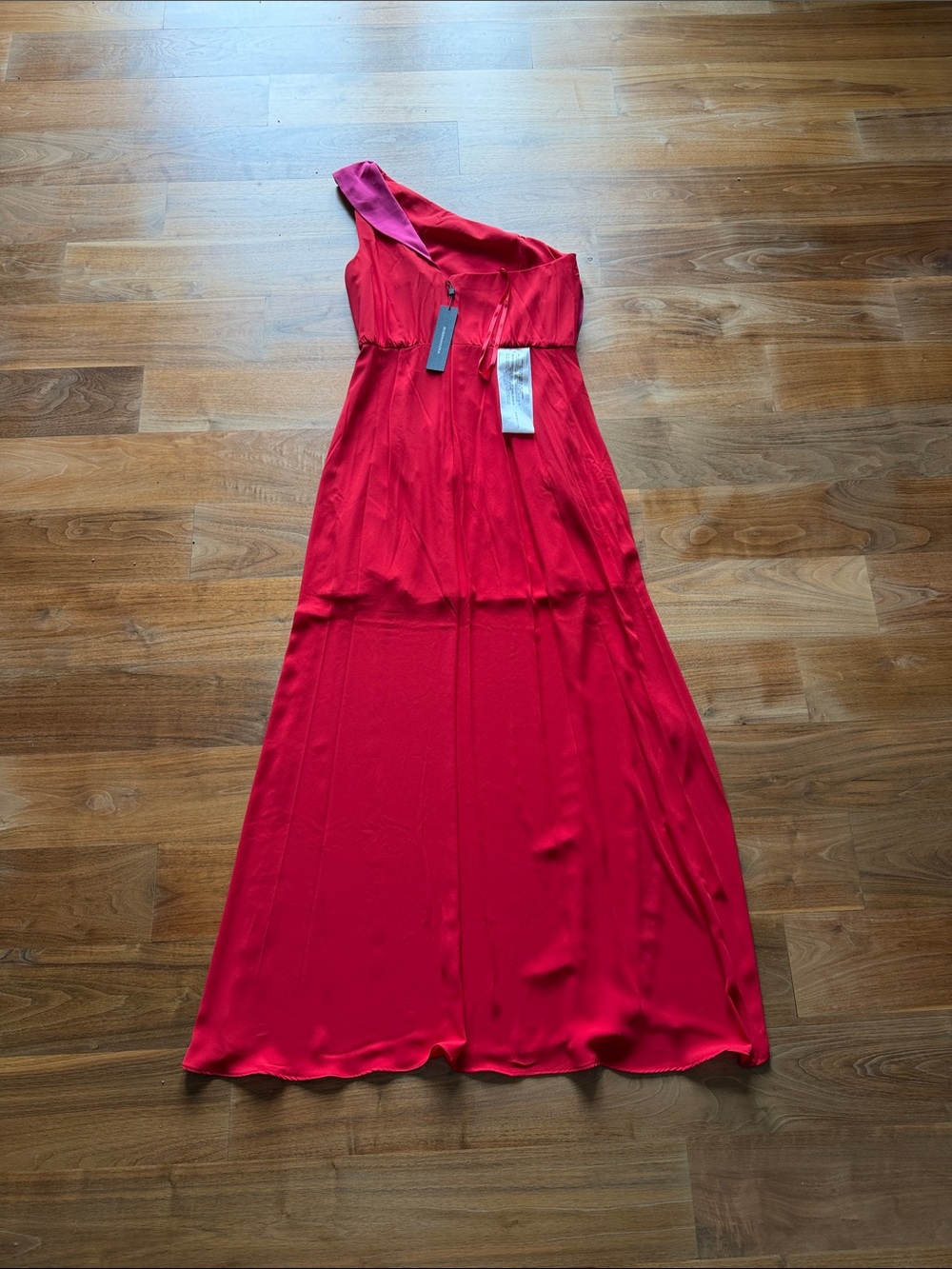 Women’s One-Shoulder Red Ruffled Gown - Picture 6 of 6